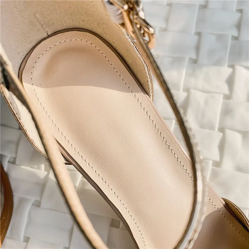 Fashion Multicolour Sandals Genuine Leather