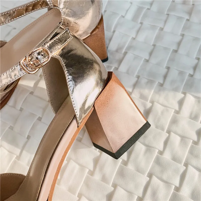 Fashion Multicolour Sandals Genuine Leather