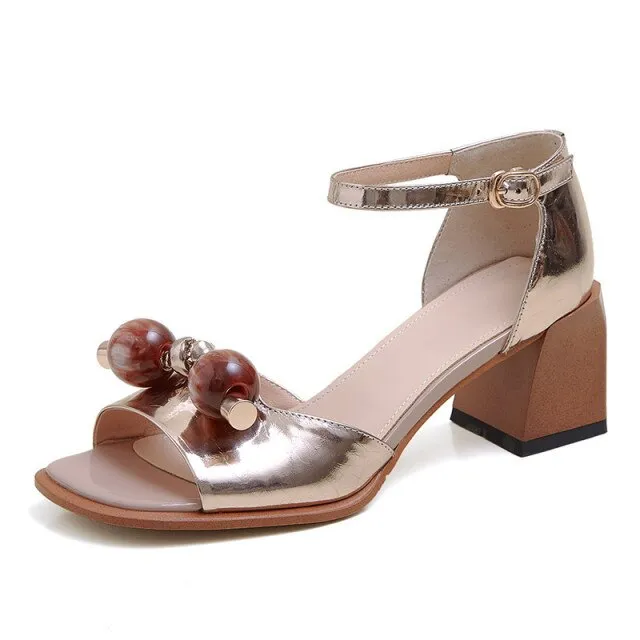 Fashion Multicolour Sandals Genuine Leather