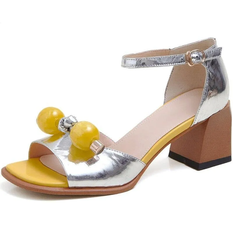 Fashion Multicolour Sandals Genuine Leather