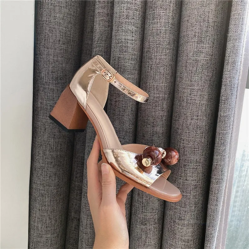 Fashion Multicolour Sandals Genuine Leather