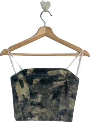 Fashion Nova Camo Tie-Dye Crop Top XS
