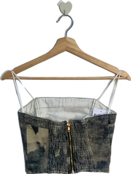 Fashion Nova Camo Tie-Dye Crop Top XS