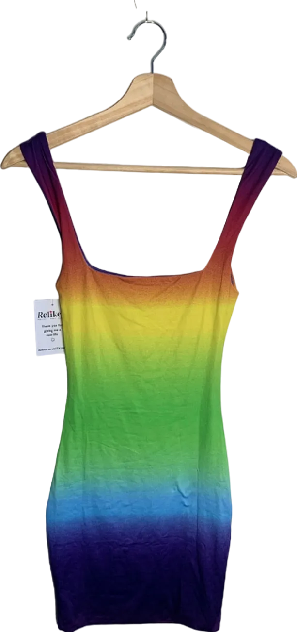 Fashion Nova Rainbow Gradient Bodycon Dress XS