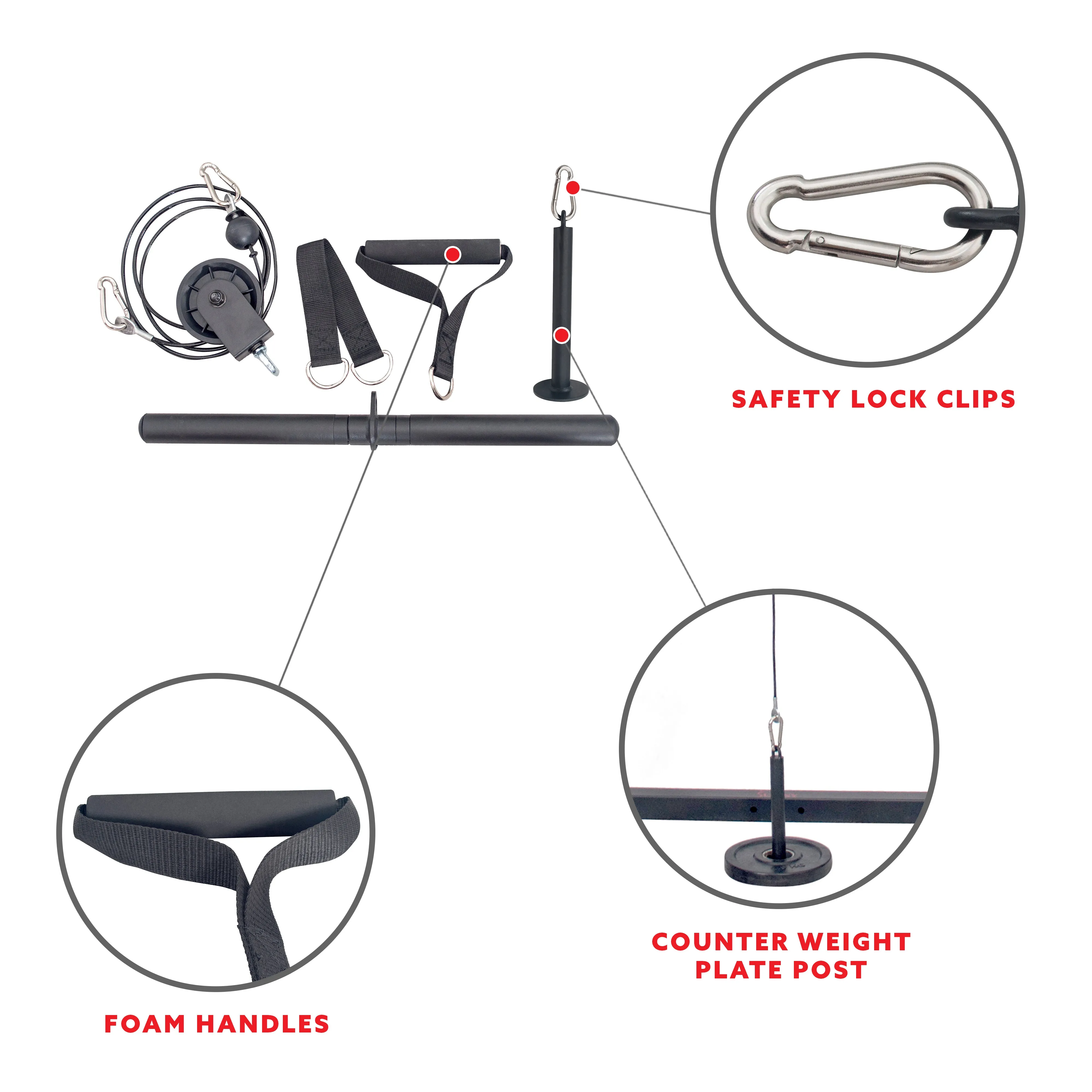 Fitness Lat Pull Down Attachment for Power Rack Cage