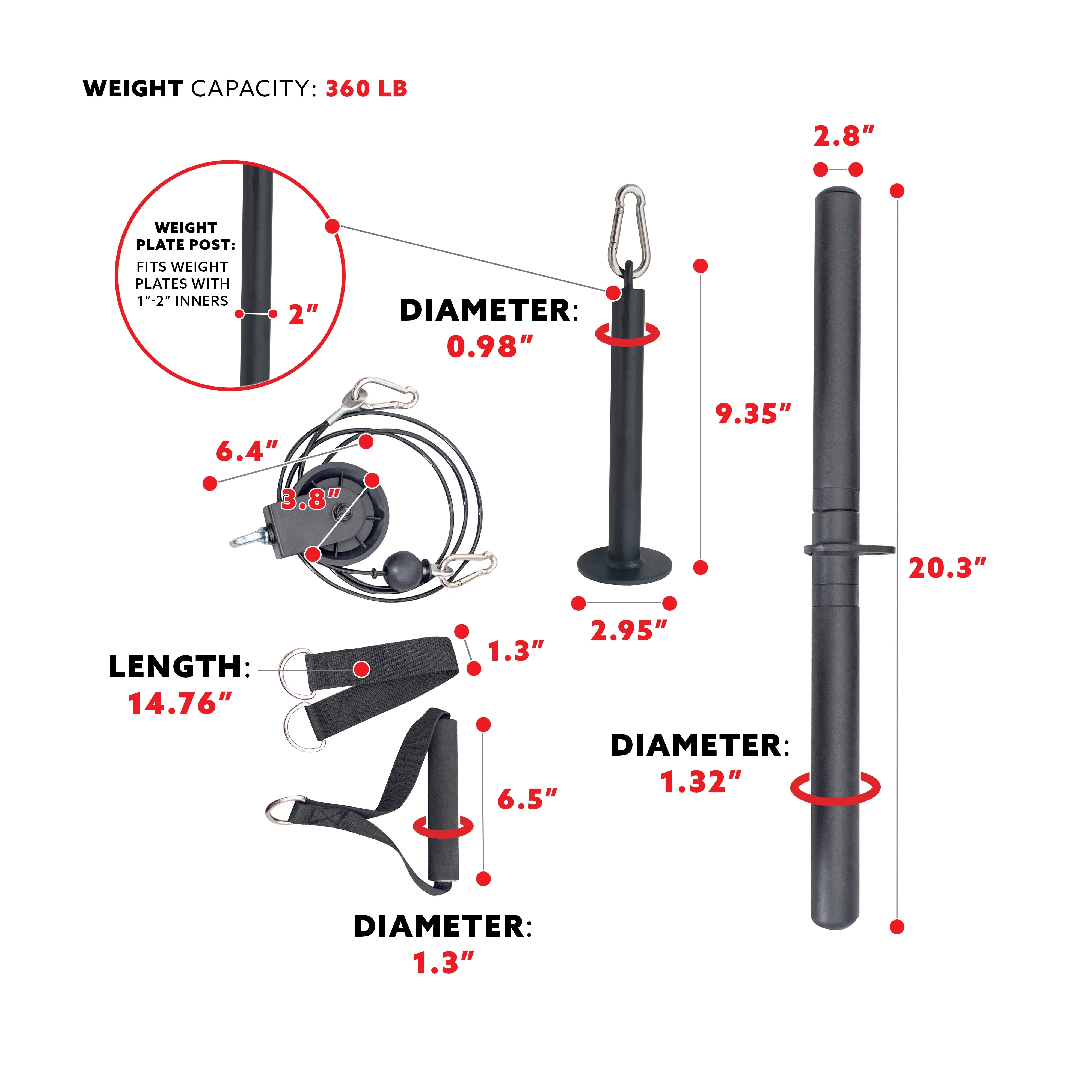 Fitness Lat Pull Down Attachment for Power Rack Cage
