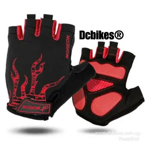 Flame Design Half Finger Protective Gloves
