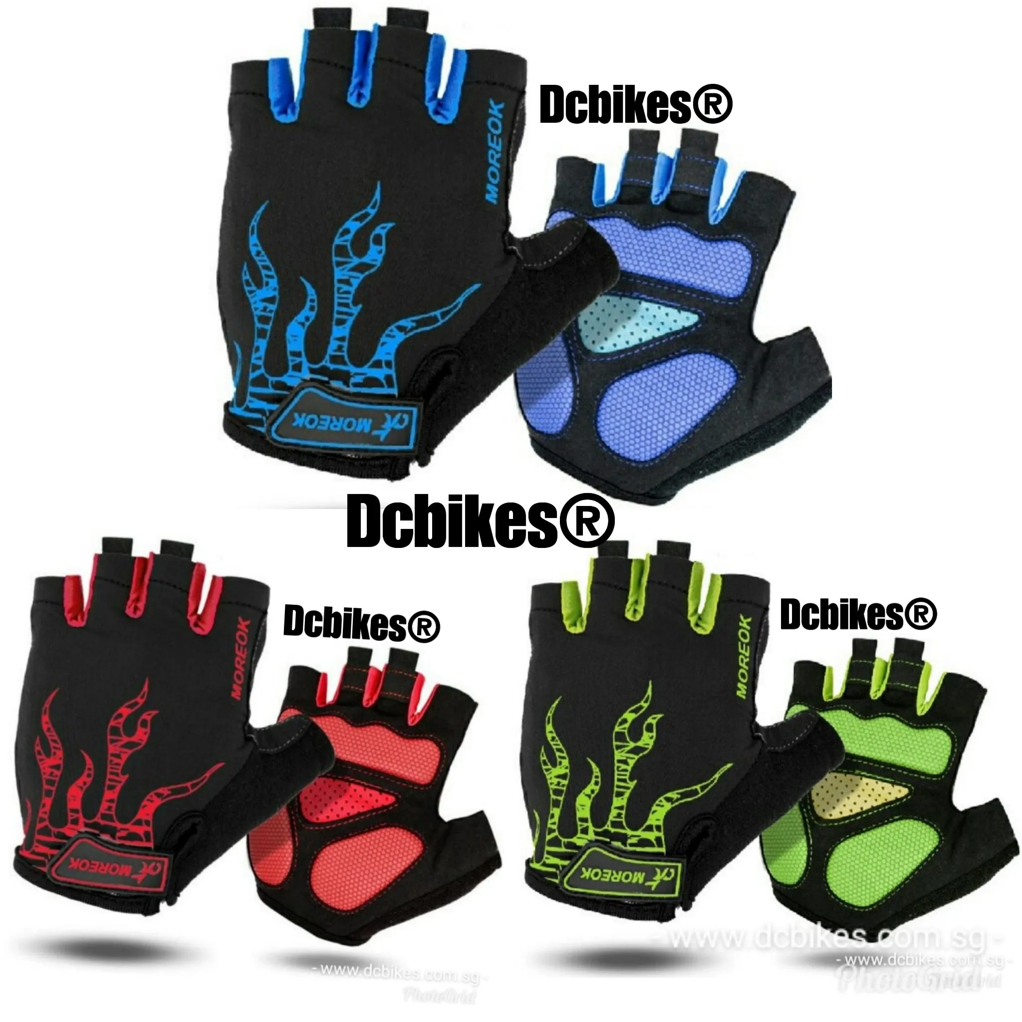 Flame Design Half Finger Protective Gloves