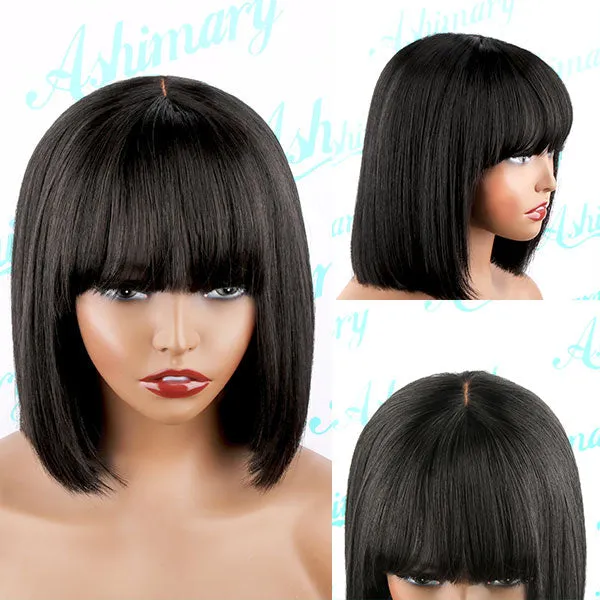 Flash Sale Short Bangs Bob Wig With Minimalist Undetectable HD Lace