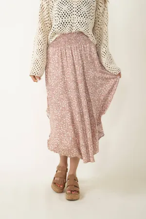 Floral Midi Skirt for Women in Pink | NS16762H8-DUSTYPINK