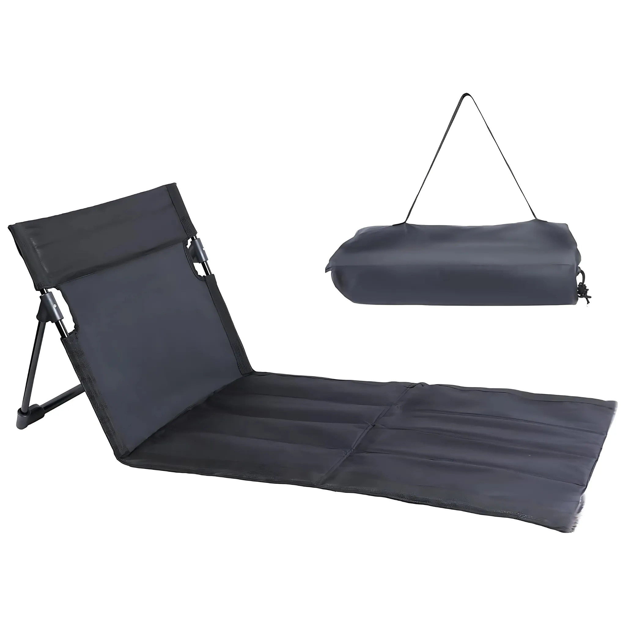 Folding Chair Outdoor Camping Backrest Lightweight Portable Beach Picnic Hiking Chair Black