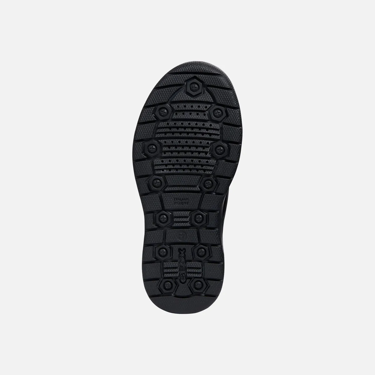 Geox Riddock - Black Leather Riptape, reinforced toe, School Shoe