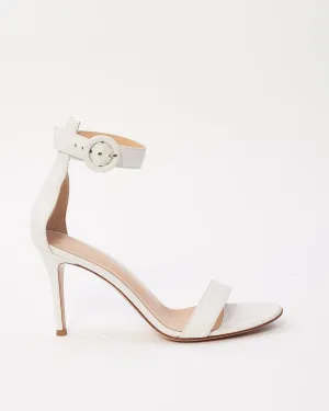 Gianvito Rossi White Leather Portofino Sandal Heels - 38
