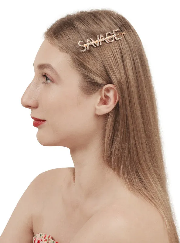 Golden Savage Word Hairclip