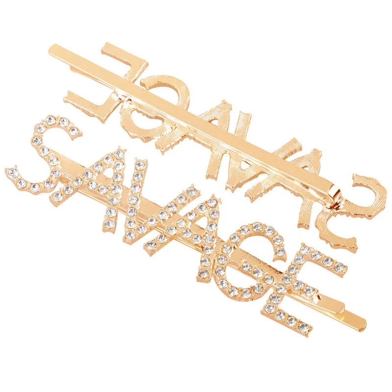Golden Savage Word Hairclip