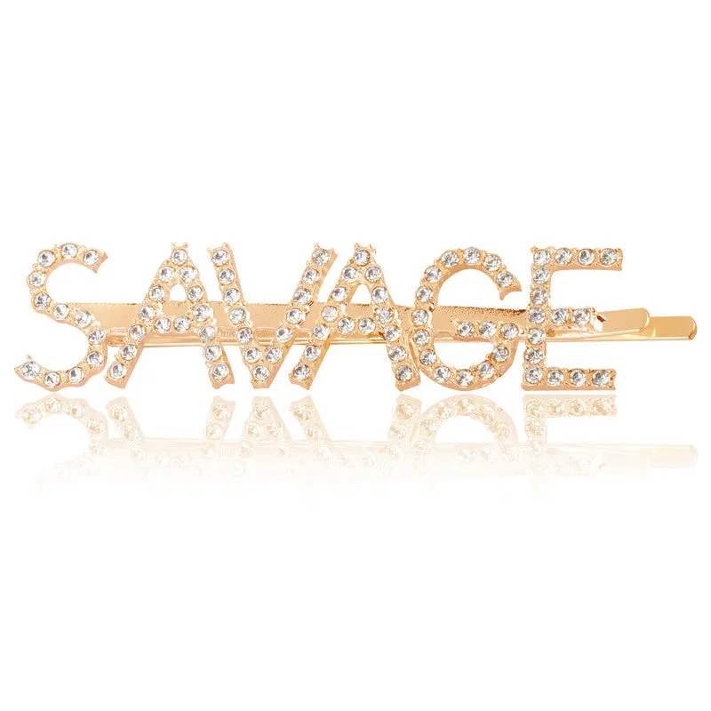 Golden Savage Word Hairclip