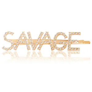 Golden Savage Word Hairclip