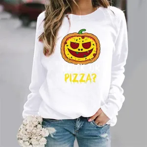 Graphic long Sleeve Shirts Trick Or Pizza