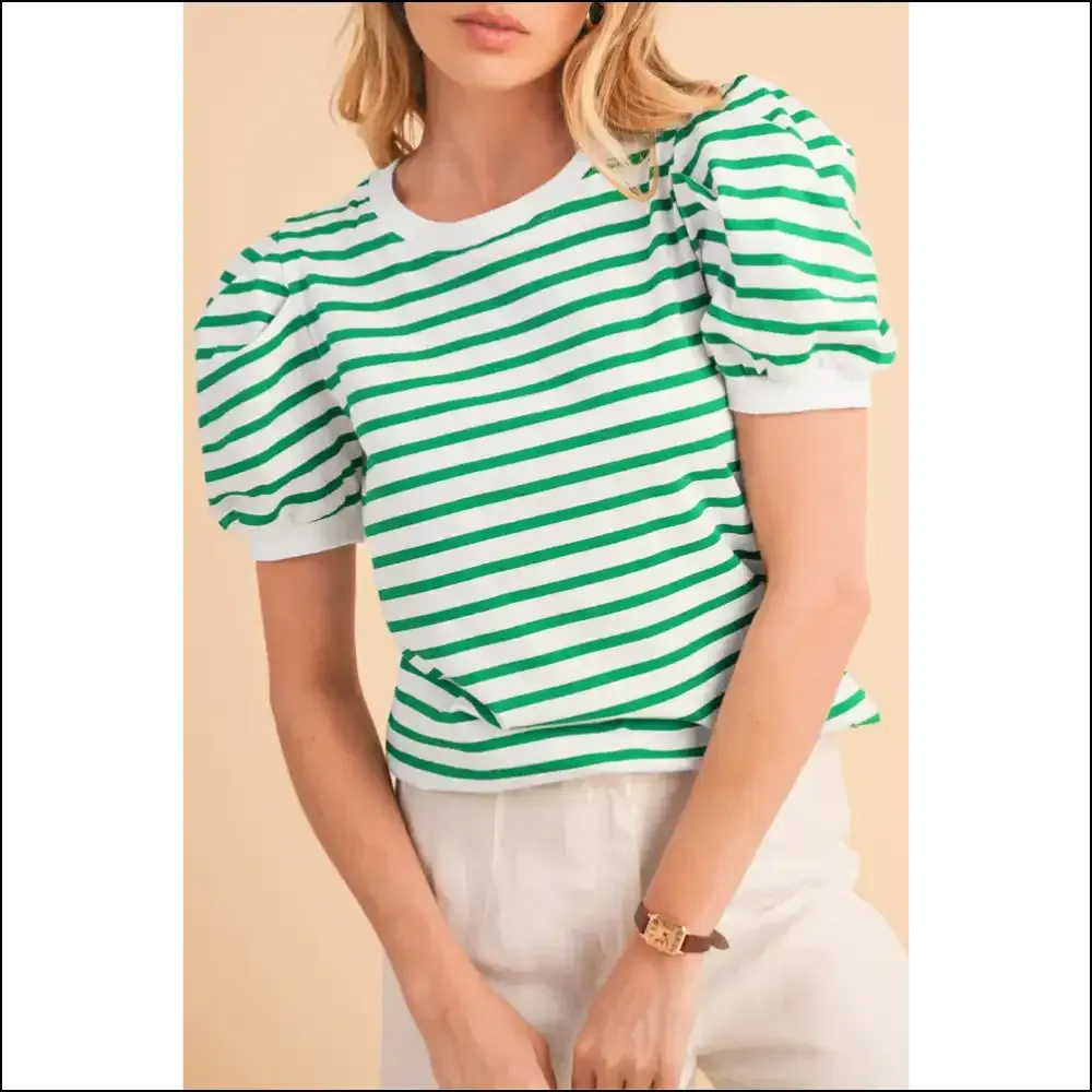 Green Stripe Puff Tee: Classy  (and Comfy!)