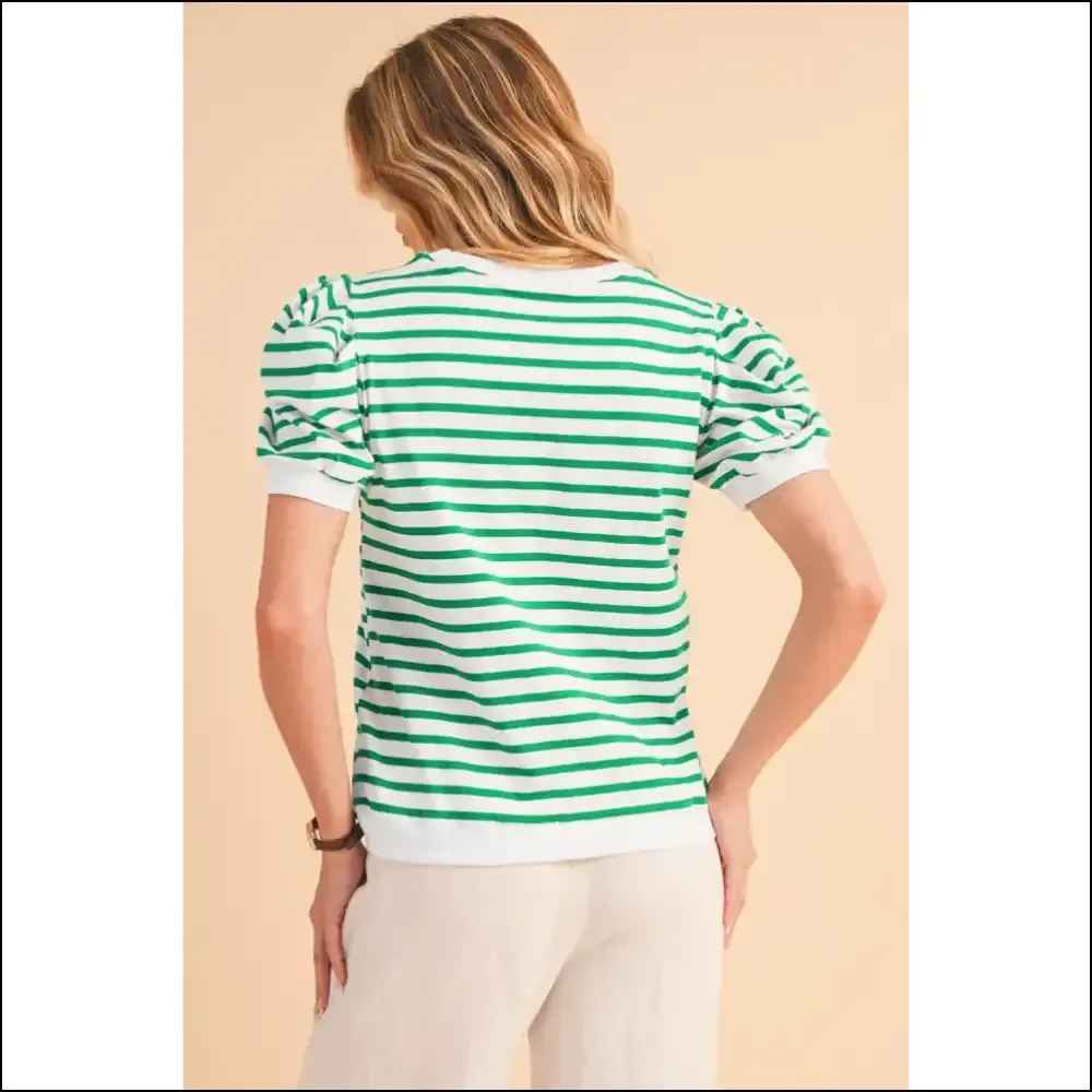 Green Stripe Puff Tee: Classy  (and Comfy!)