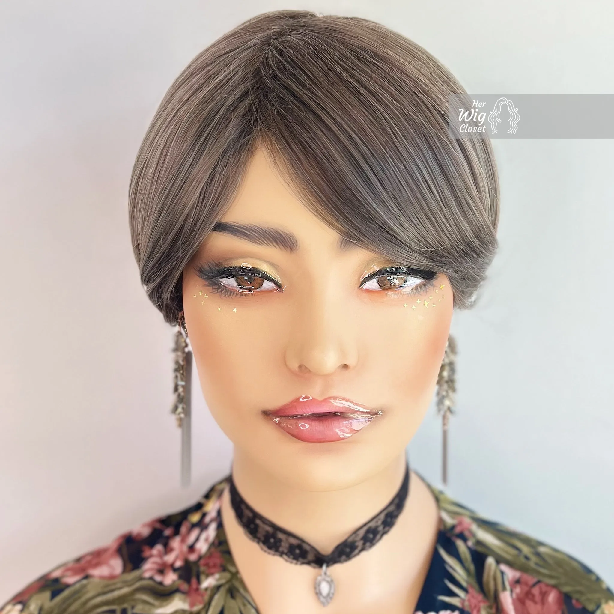 Grey Mocha Straight Bob Wig | Her Wig Closet | Betty
