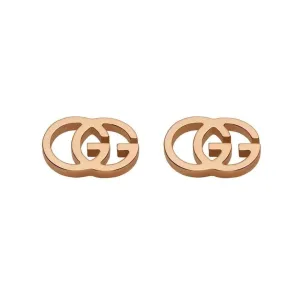 Gucci Rose Gold Running G Stud Earrings