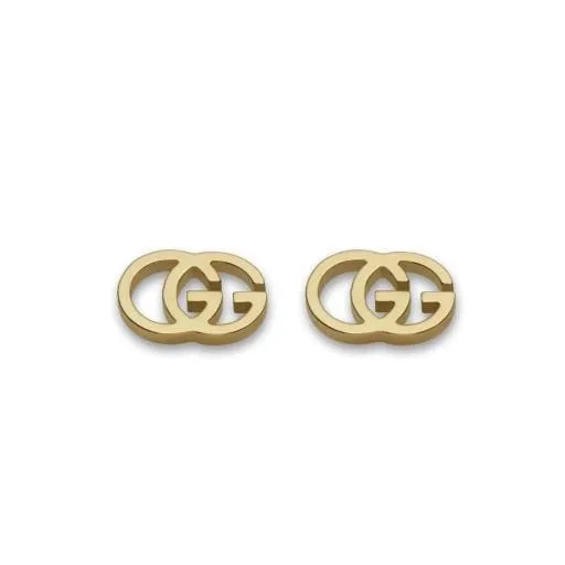 Gucci Yellow Gold Running G Stud Earrings