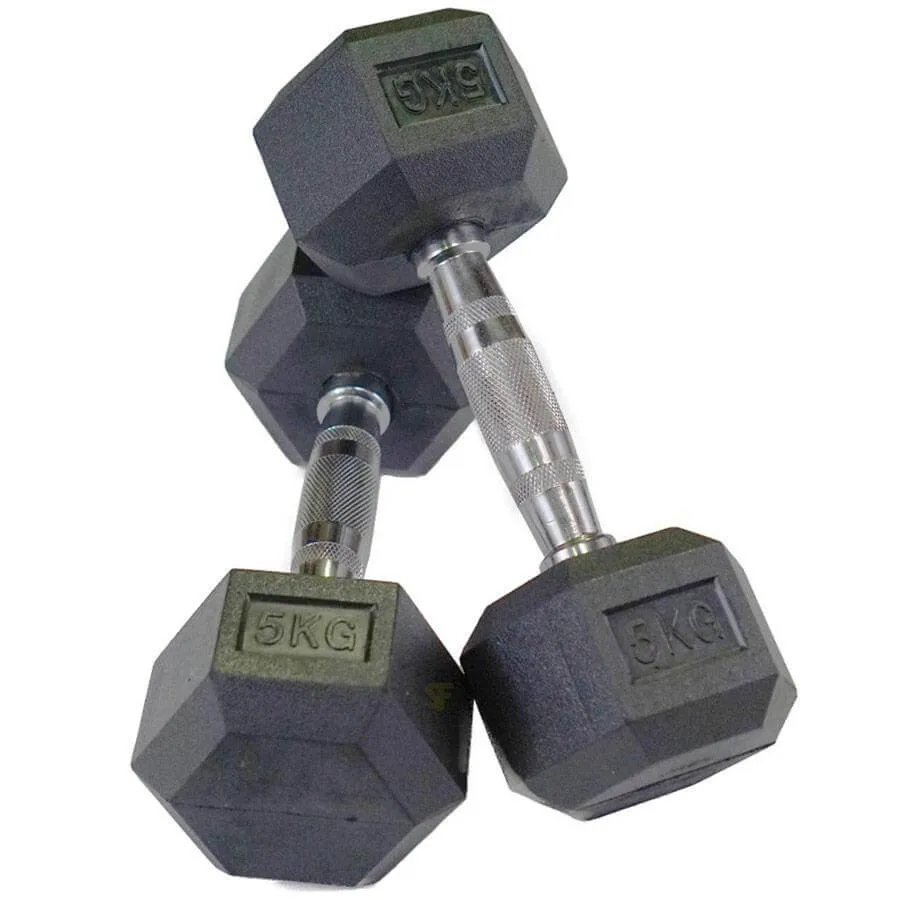 Gymzey Rubber Hex Dumbbells 1kg - 30kg