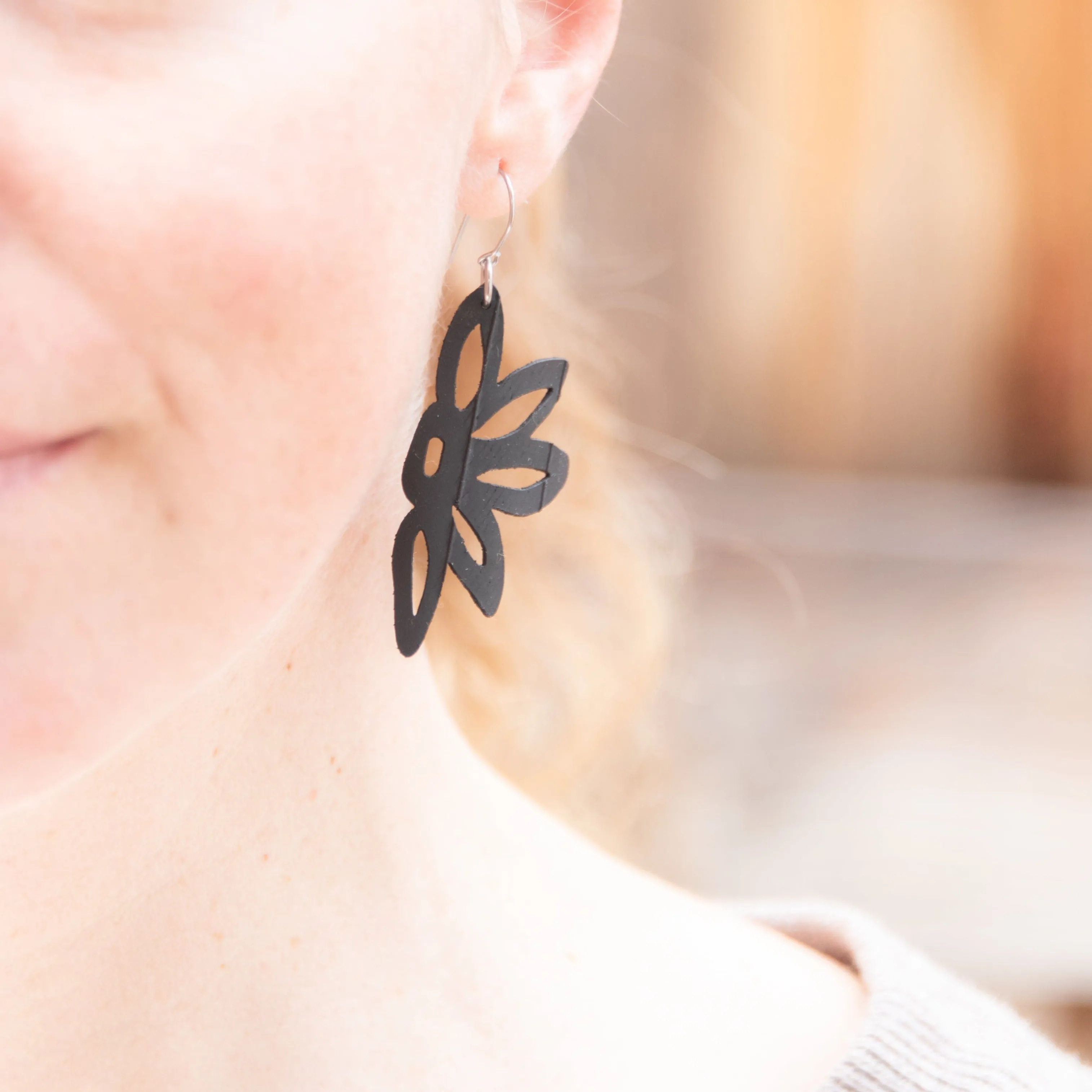 Half Flower Rubber Earring