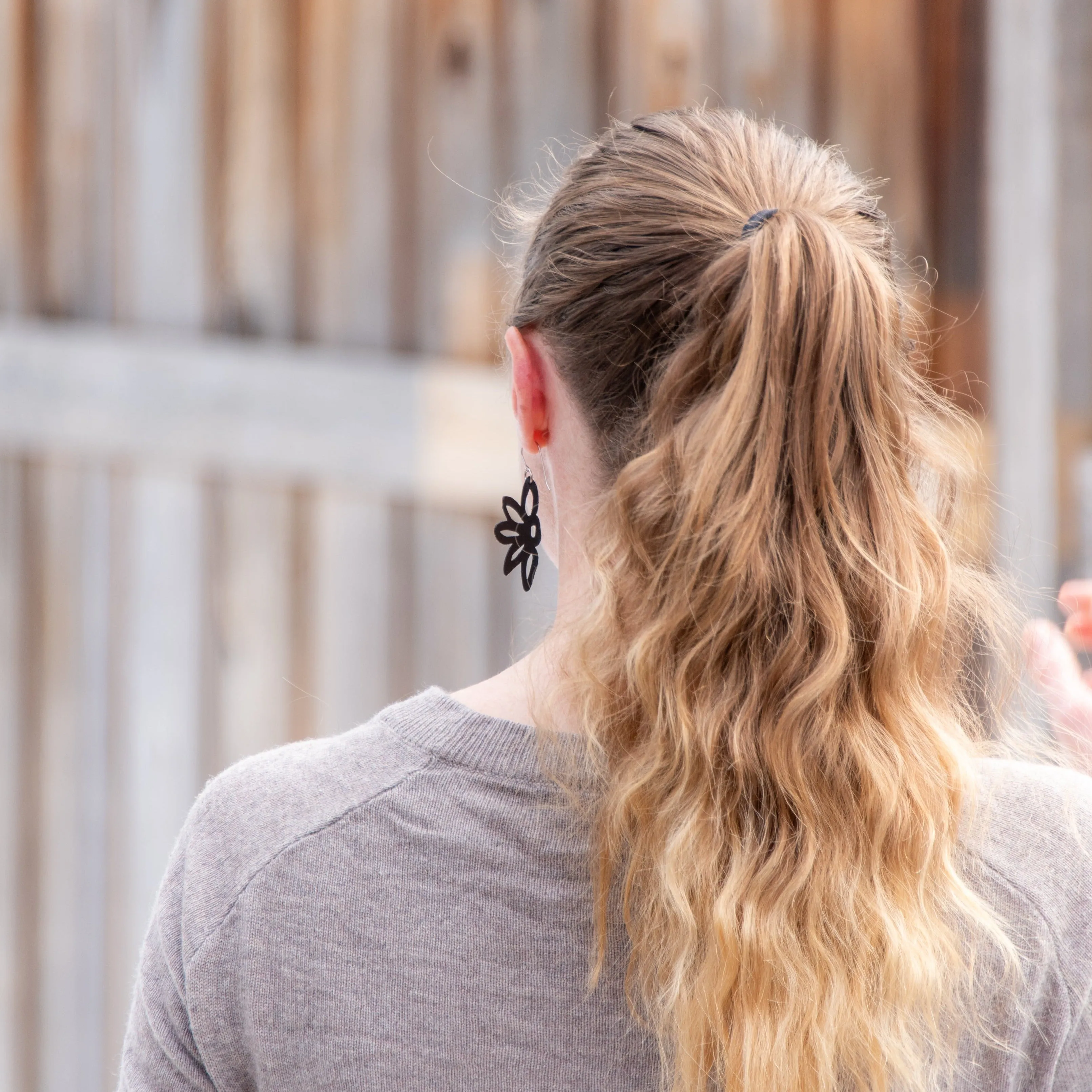 Half Flower Rubber Earring