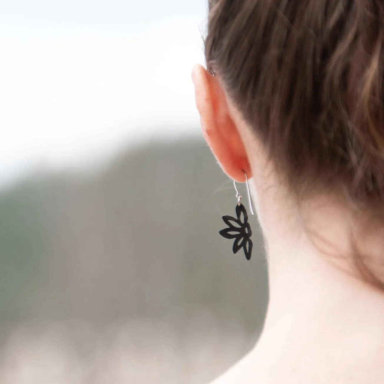 Half Flower Rubber Earring