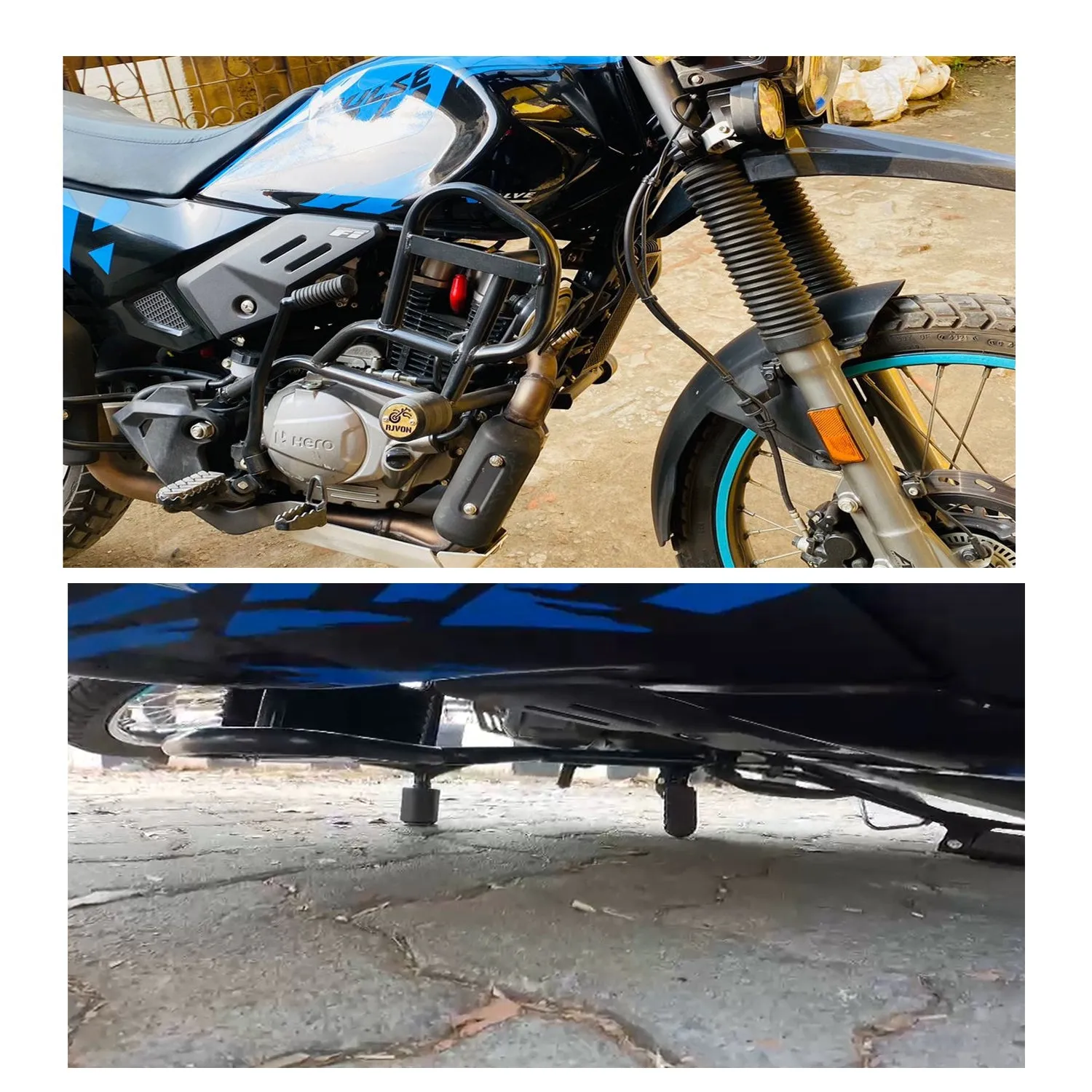 Hero Xpulse 200 4v Crash guard With 2 Pcs Slider For Hero Xpulse 200 4v All Model.