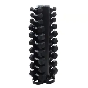 Hex Dumbbells 1-10kg with Storage Tower