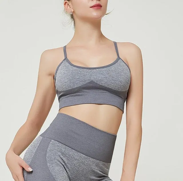 High Waist Yoga Pants Seamless Women Sports Leggings Fitness Solid Athletic Workout Long Tights Gym Running Trousers Girls
