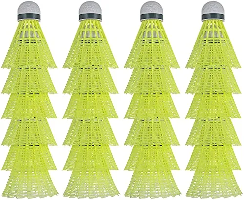 HIRALIY 24 Pack Nylon Badminton Shuttlecocks Birdies, Baseball/Softball Batting Training High Speed Badminton Balls with Stable & Durable, Ideal Hitting Practice for Youth Players Indoor and Outdoor