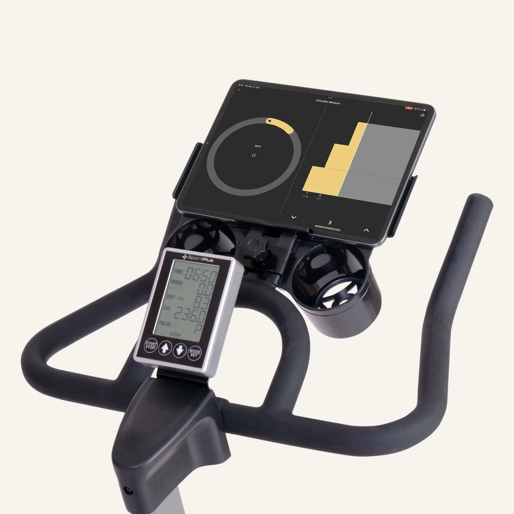 Indoor Cycle Speedbike/ Ergometer mit Bremsbackensystem & App-Kompatibilität
