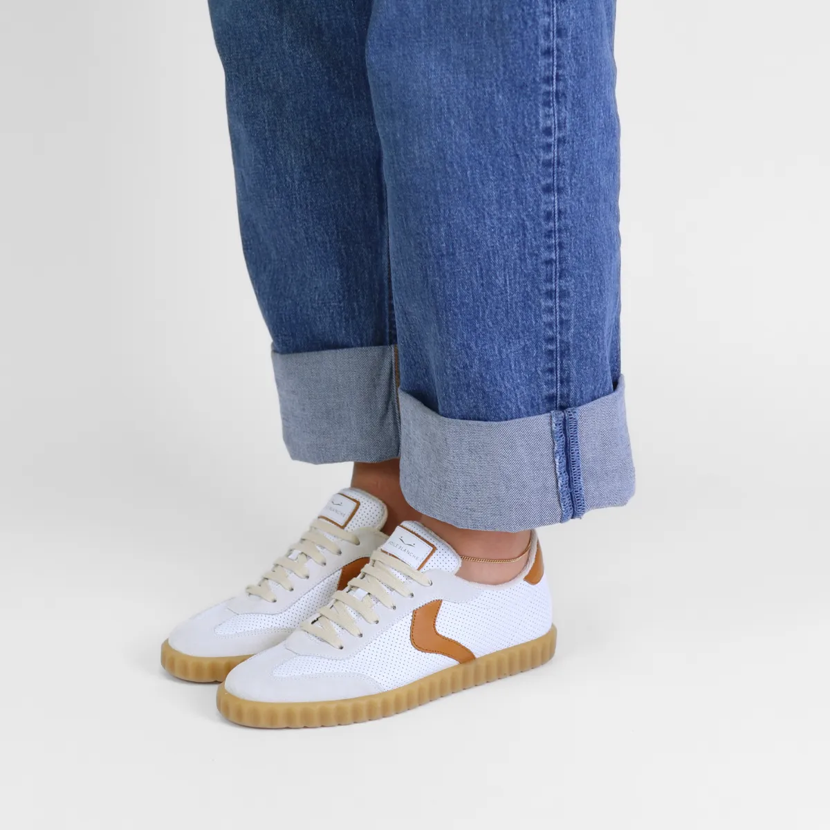 Ines Mesh Suede Calf White/Brown