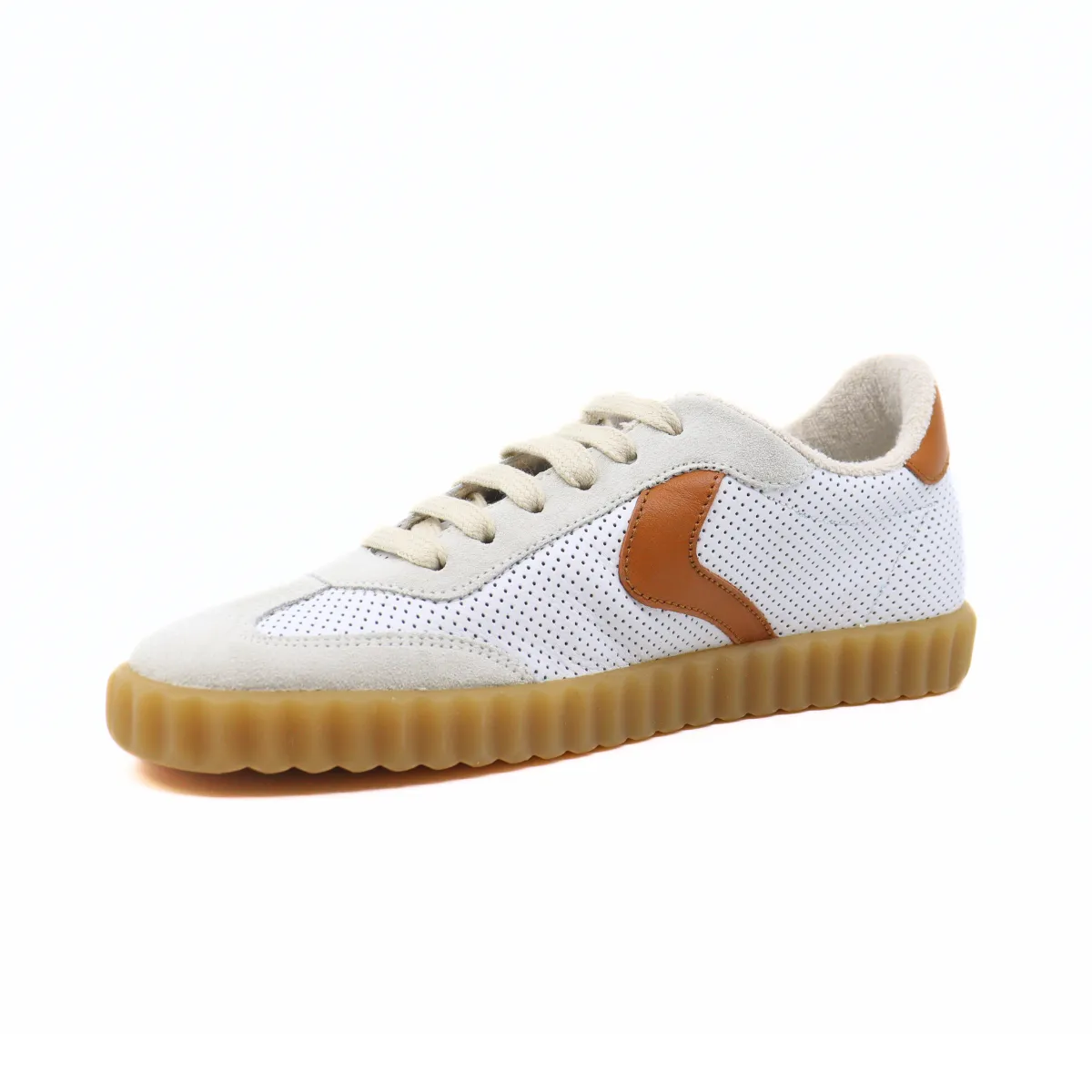 Ines Mesh Suede Calf White/Brown