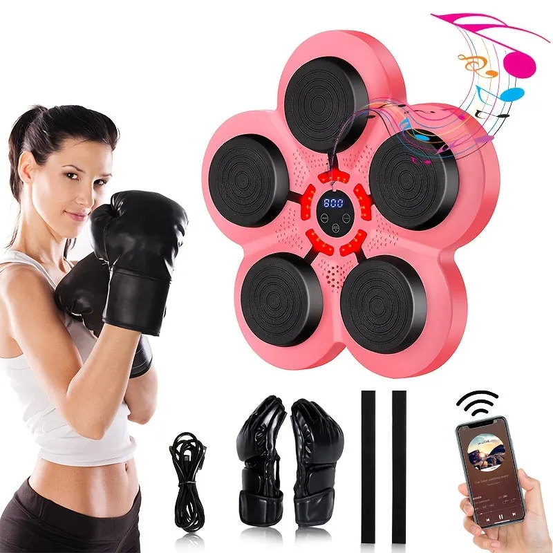 Intelligent Music Boxing Trainer Wall-Mounted with Gloves