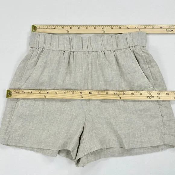 J Crew Womens Tropez 100% Linen Short XS Flax Beige Minimalist