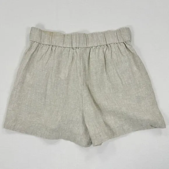 J Crew Womens Tropez 100% Linen Short XS Flax Beige Minimalist