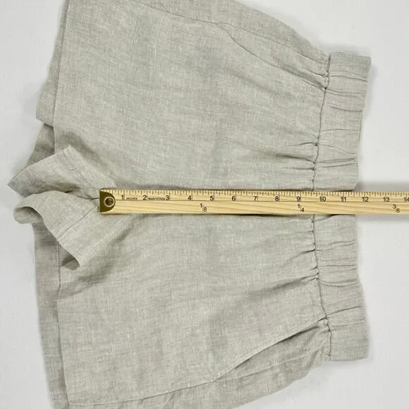 J Crew Womens Tropez 100% Linen Short XS Flax Beige Minimalist