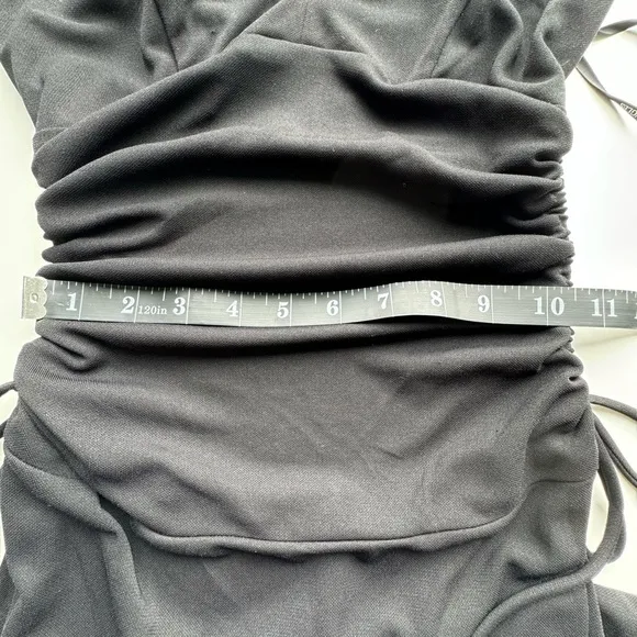 Jersey Knit Halter backless Black Pull on Maxi Dress Size Small