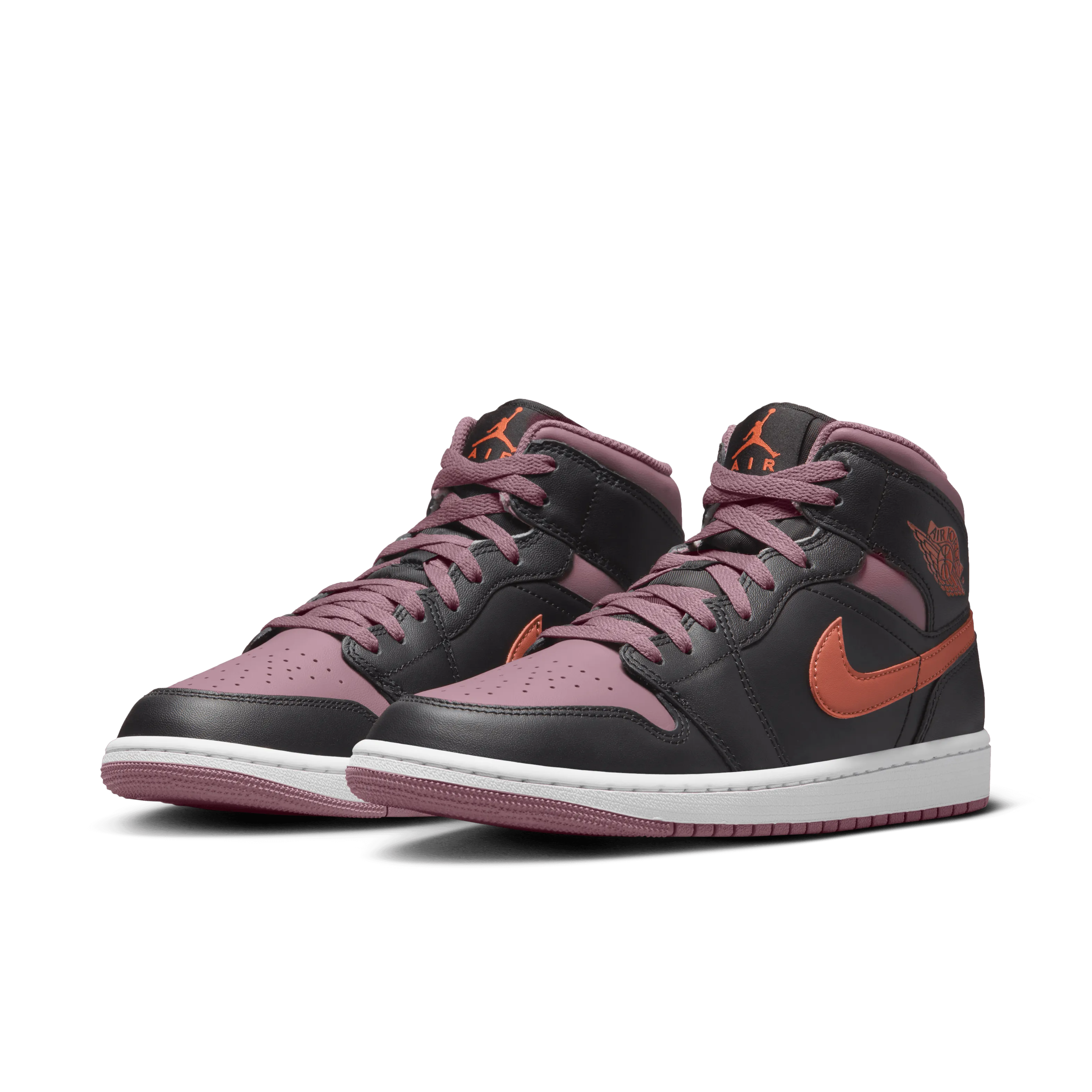 Jordan - Men - Air Jordan 1 Mid SE - Black/Orange/Mauve/White