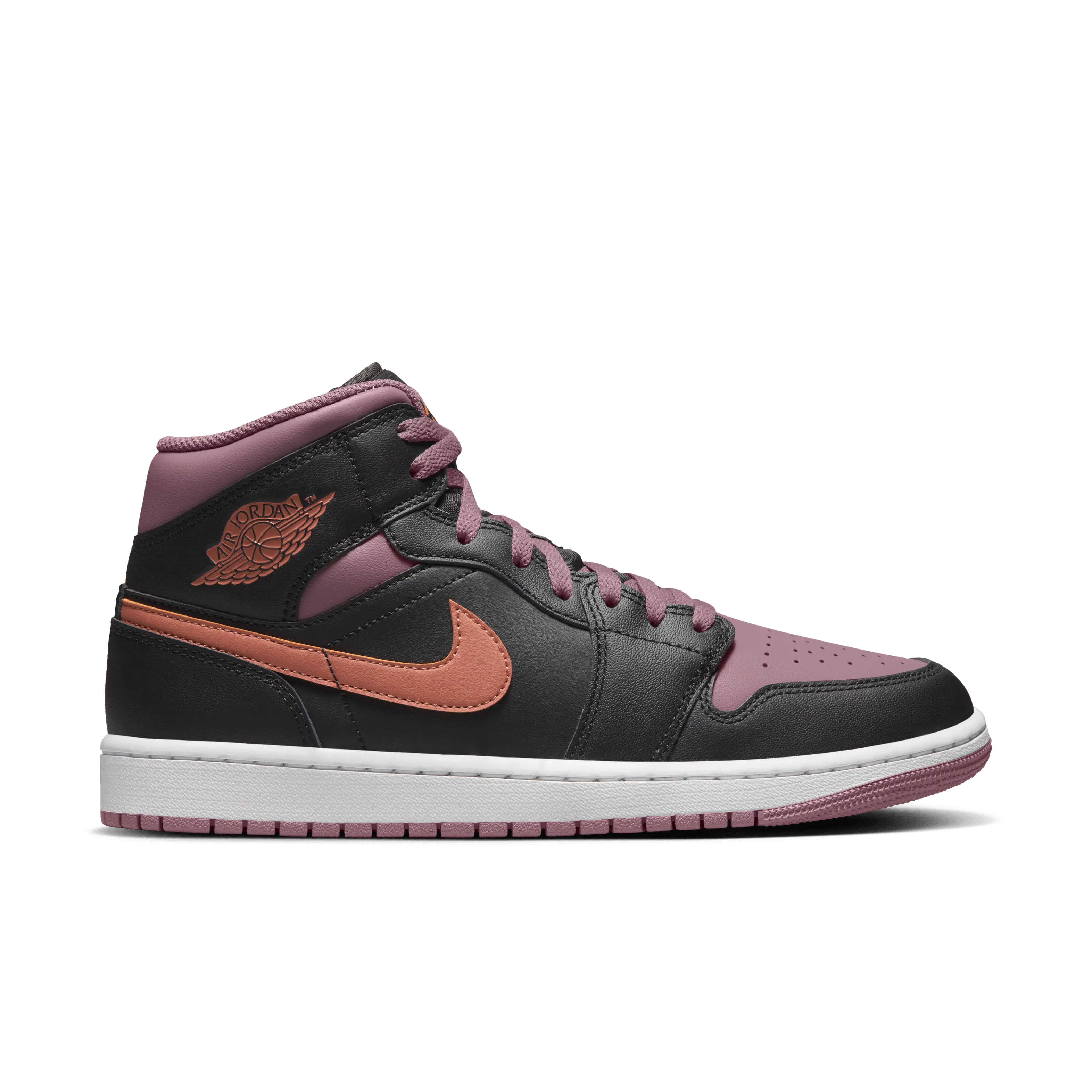 Jordan - Men - Air Jordan 1 Mid SE - Black/Orange/Mauve/White
