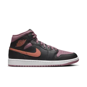 Jordan - Men - Air Jordan 1 Mid SE - Black/Orange/Mauve/White