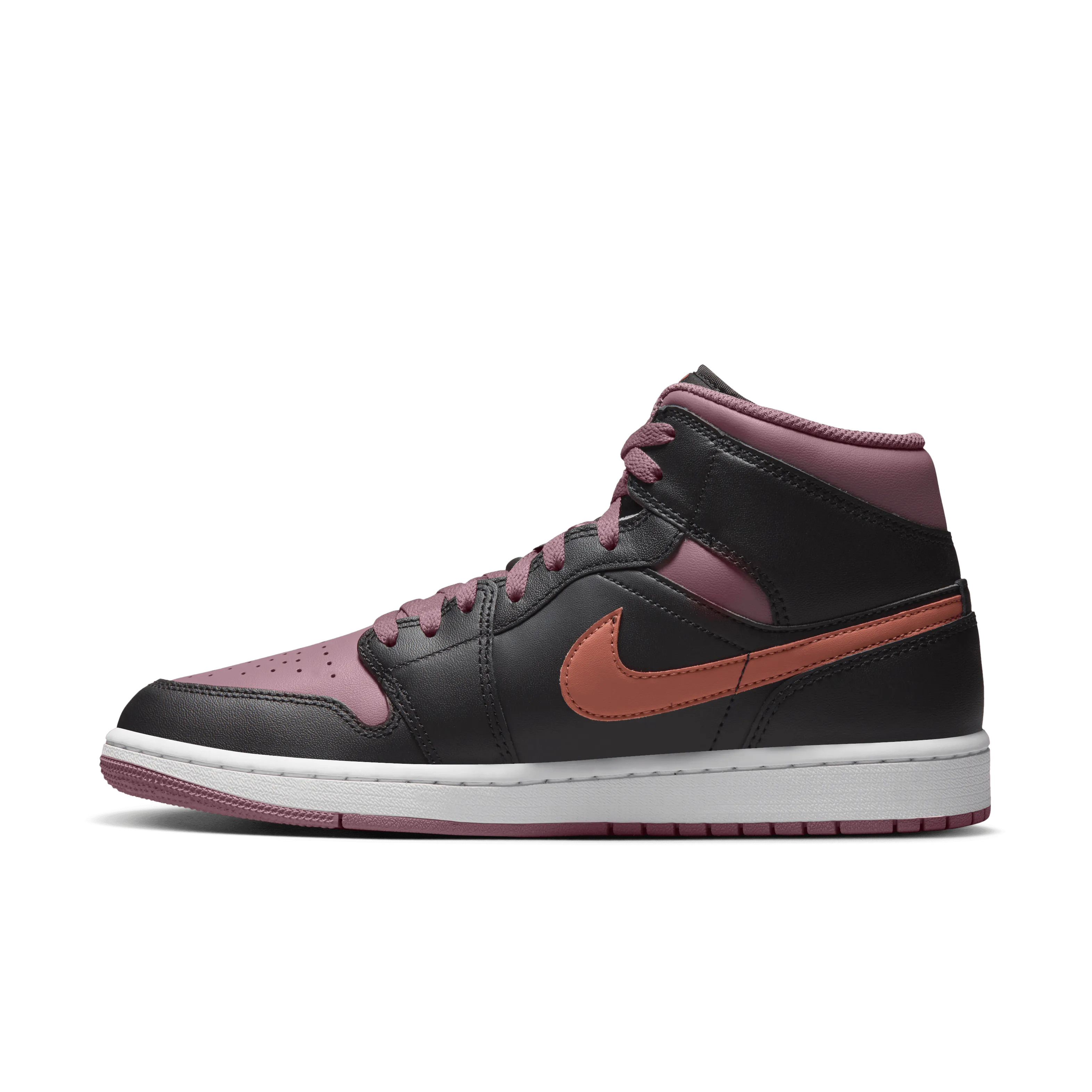 Jordan - Men - Air Jordan 1 Mid SE - Black/Orange/Mauve/White