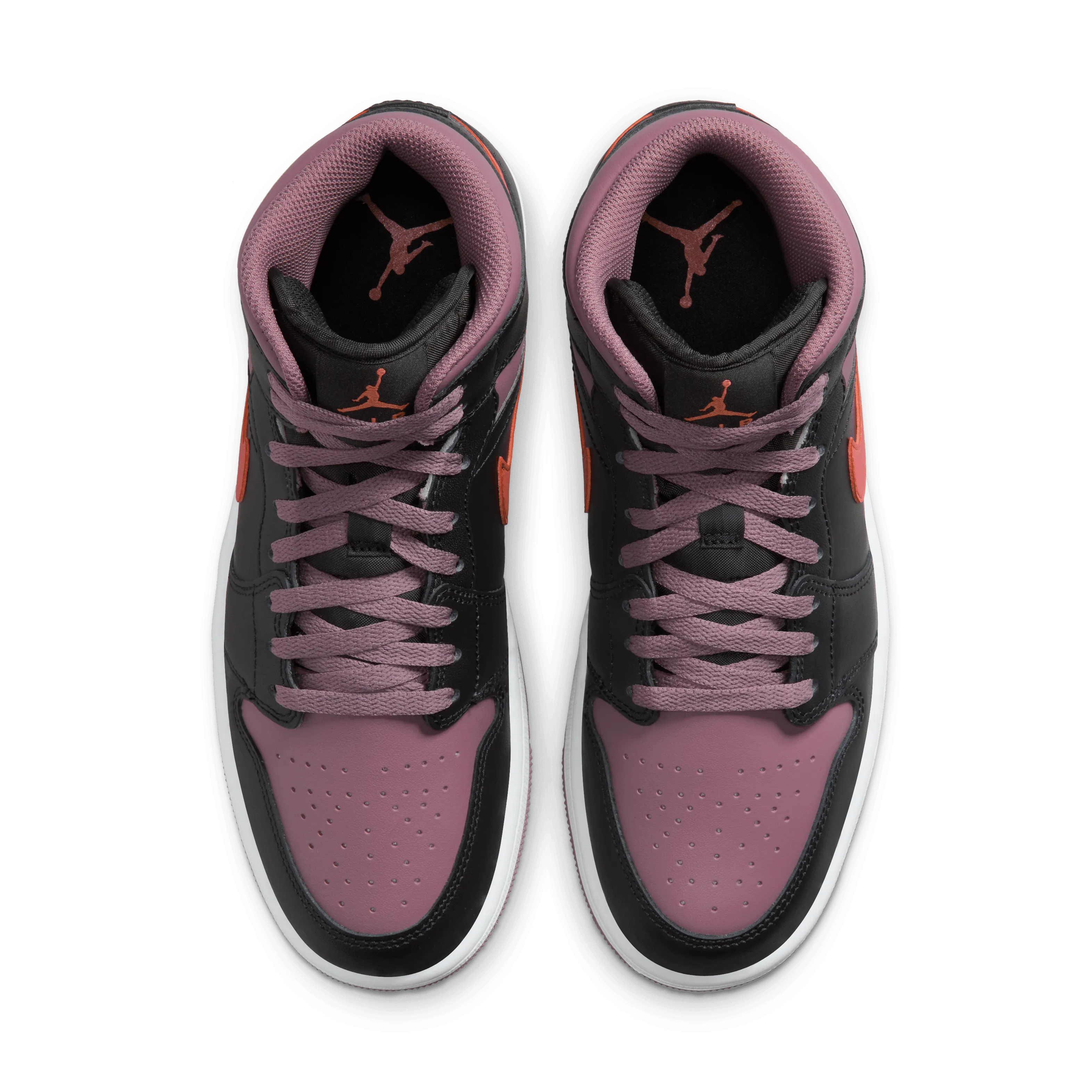 Jordan - Men - Air Jordan 1 Mid SE - Black/Orange/Mauve/White