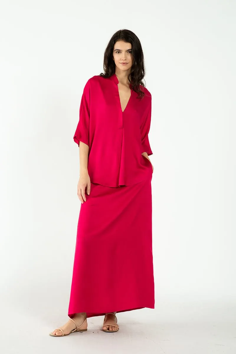 Kerala TENCEL™ Modal 3/4 Sleeve V-Neck Blouse | Multiple Colours