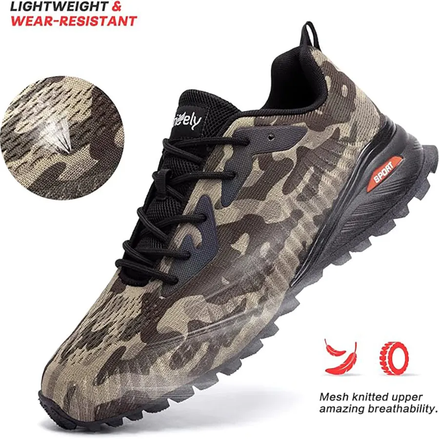 Kricely Men's Trail Running Shoes Breathable Lightweight Gym Shoes, Jogging and Outdoor Sports Hiking Sneakers  Wide Fit